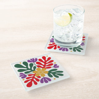 Dessous-de-verre En Verre Tapisserie abstraite audacieuse dans le style Mati