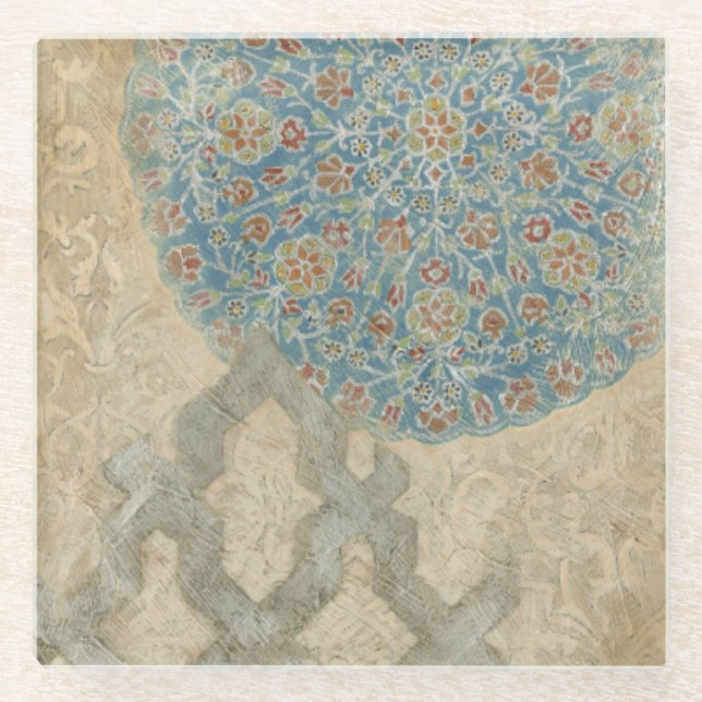 Dessous-de-verre En Verre Tapisserie d'argent décoratif Arrangement floral (Devant)