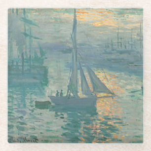 Dessous-de-verre En Verre Tapisserie de Monet Lever de Soleil pour bol