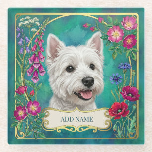 Dessous-de-verre En Verre Tapisserie personnalisée de chien West Highland sa