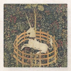 Dessous-de-verre En Verre Tapisseries Unicorne Captivité Tapisserie médiéval