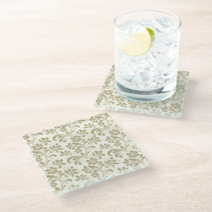 Dessous-de-verre En Verre Tasse à fleurs de style baroque doré