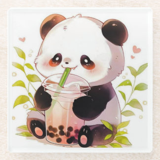 Dessous-de-verre En Verre Tasse à thé en forme de Panda Mignon | Panda Boba