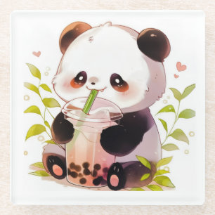 Dessous-de-verre En Verre Tasse à thé en forme de Panda Mignon Panda Boba