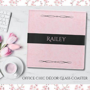 Dessous-de-verre En Verre Tasse en verre de style chic de bureau Pink Boss B