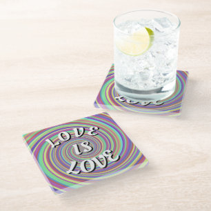 Dessous-de-verre En Verre Tasse en verre Love Is Love Pride