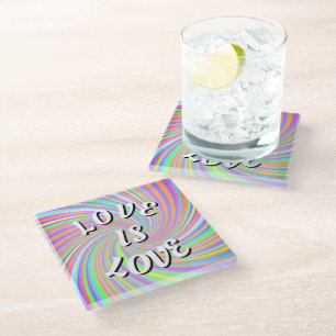 Dessous-de-verre En Verre Tasse en verre Love Is Love Pride