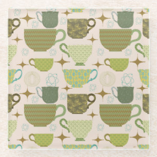 Dessous-de-verre En Verre Tea up moderne du milieu du siècle