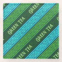 Tea vert feuillage vert et vert Aqua Bleu Grandes 