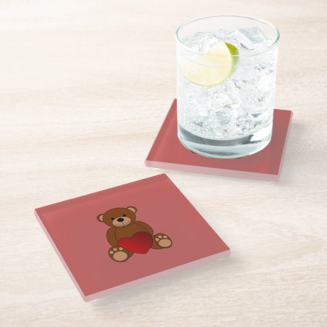 Dessous-de-verre En Verre Teddy Love (Incliné)
