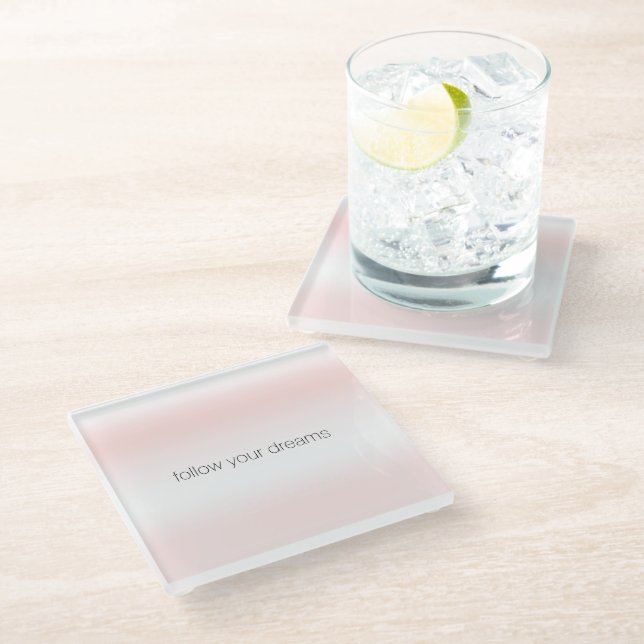 Dessous-de-verre En Verre Teinture à tarte blanche rose (Incliné)