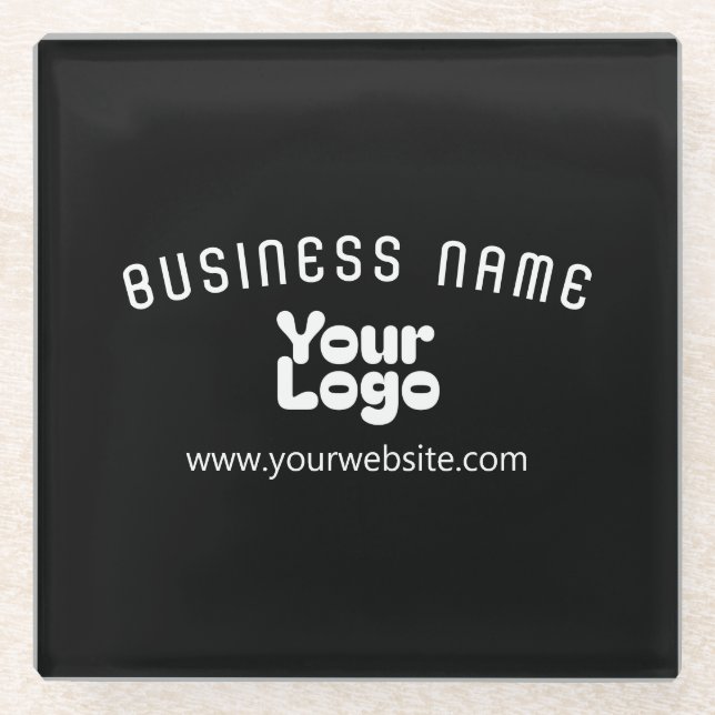 Dessous-de-verre En Verre Télécharger le logo Retro-Modern noir & blanc (mod (Devant)