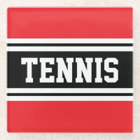 TENNIS Fun Sporty Bright Red Black Racing Stripes
