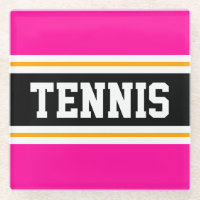 TENNIS Fun Sporty Bright Rose Black Racing Stripes