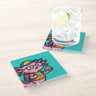 Dessous-de-verre En Verre T'es sûr axolotl questions Mème sarcastique mignon