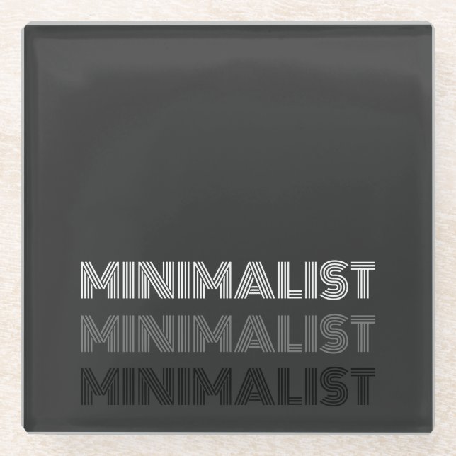 Dessous-de-verre En Verre texte moderne simple minimum monochrome (Devant)