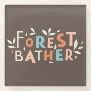 Dessous-de-verre En Verre Texte personnalisé du segment de forêt