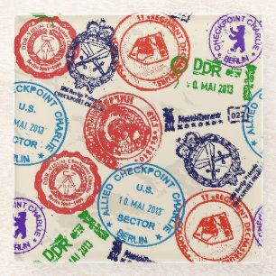 Dessous-de-verre En Verre Texture avec de vrais timbres