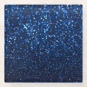 Dessous-de-verre En Verre Texture de paillettes bleues Fête scintillante