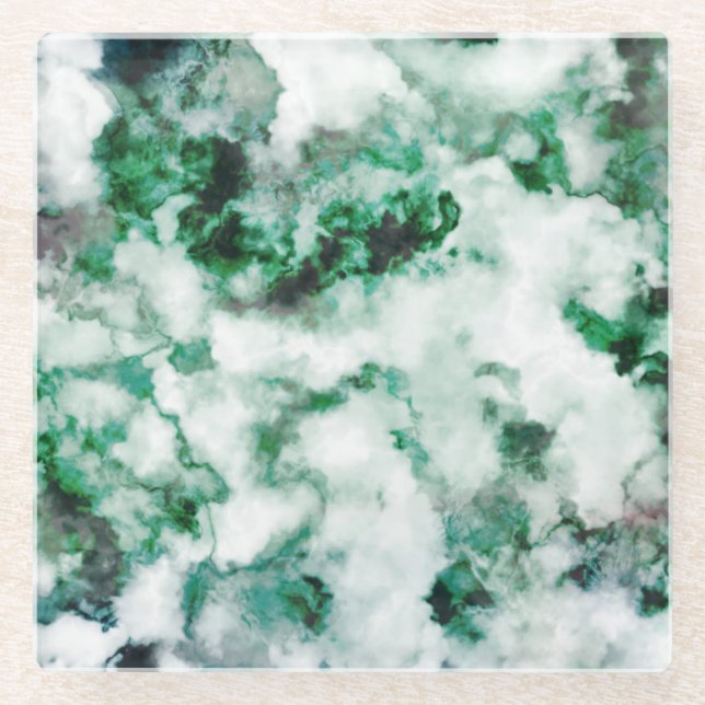 Dessous-de-verre En Verre Texture marbrée de quartz (Devant)