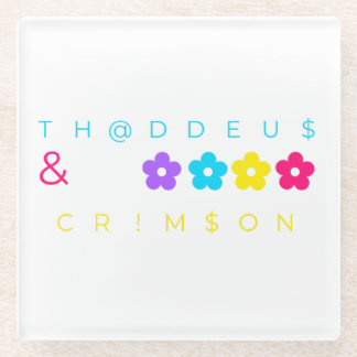 DESSOUS-DE-VERRE EN VERRE TH@DDEU$ & CRIM$ON