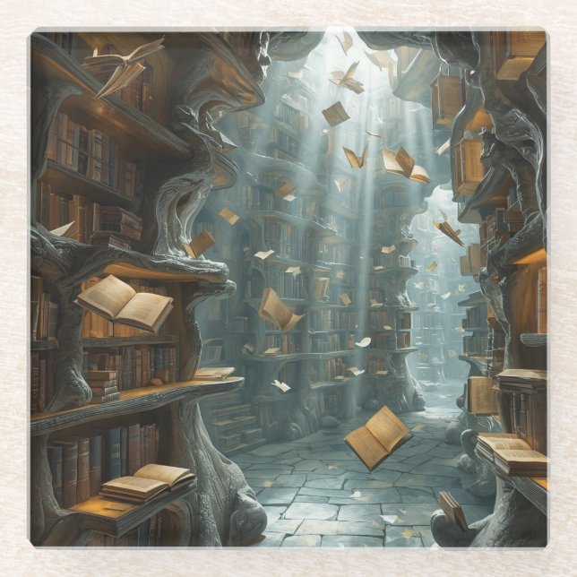 Dessous-de-verre En Verre The Living Library (Devant)