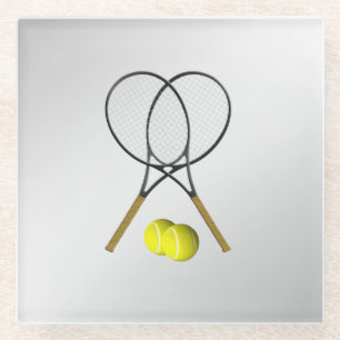 Dessous-de-verre En Verre Thème de sport de tennis