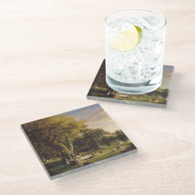 Dessous-de-verre En Verre Thomas Cole Le Pic-Nic (Incliné)