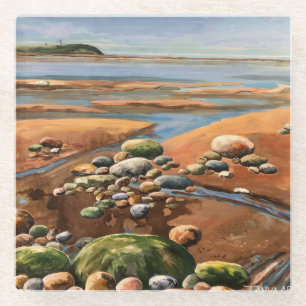 Dessous-de-verre En Verre Tides Out plage en bord de mer