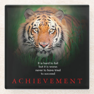 Dessous-de-verre En Verre Tiger Motivation Réussite
