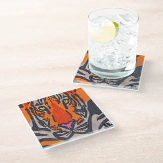 Dessous-de-verre En Verre Tiger (single) - Glass Coaster
