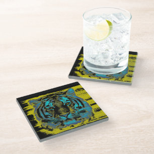 Dessous-de-verre En Verre Tigre Vintage