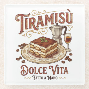 Dessous-de-verre En Verre Tiramisu Dolce Vita Dessert Italien 