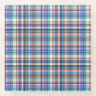 Dessous-de-verre En Verre Tissu à carreaux Imprimé à carreaux Motif-57688