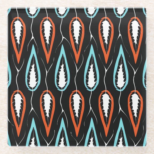 Dessous-de-verre En Verre Tissu rétro : texture florale transparente (Devant)