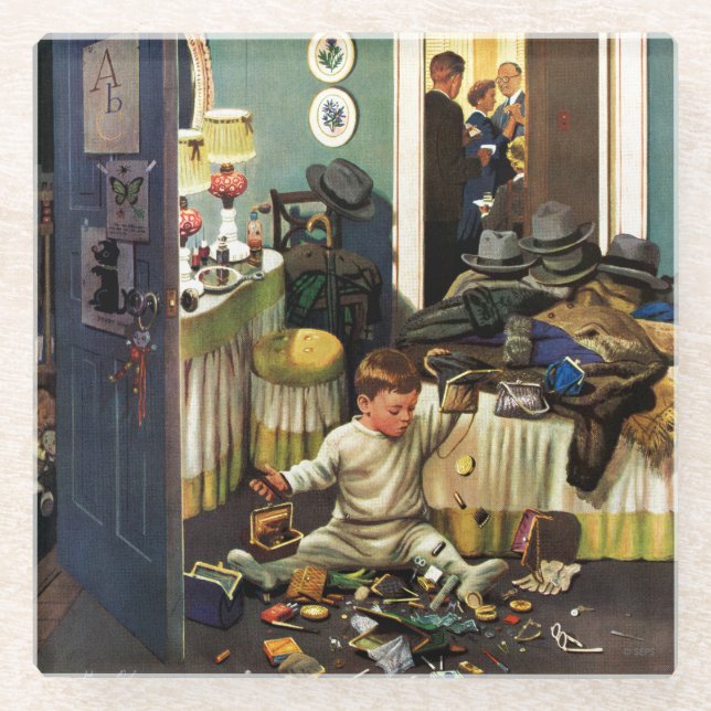 Dessous-de-verre En Verre Toddler vide les sacs (Devant)