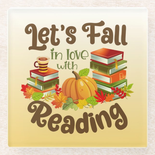 Dessous-de-verre En Verre Tombons amoureux de la lecture (Devant)