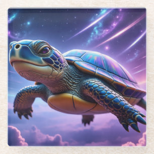 Dessous-de-verre En Verre Tortue de mer galactique violette