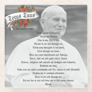 Dessous-de-verre En Verre Totus Tuus Saint Jean-Paul Prière catholique