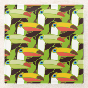 Dessous-de-verre En Verre Toucans colorés 2