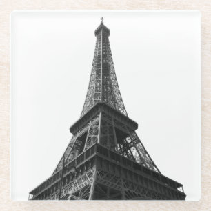 Dessous-de-verre En Verre Tour Eiffel Noir & Blanc Paris Voyage européen