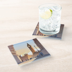Dessous-de-verre En Verre Tour horloge Big Ben Londres Angleterre Royaume-