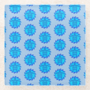 Dessous-de-verre En Verre Tour Ocean Blue Maori Sun Tribal