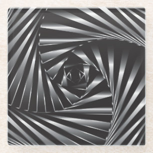 Dessous-de-verre En Verre Tourné - Acier noir