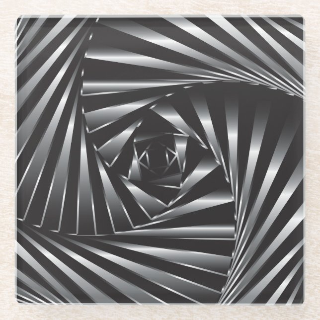 Dessous-de-verre En Verre Tourné - Acier noir (Devant)