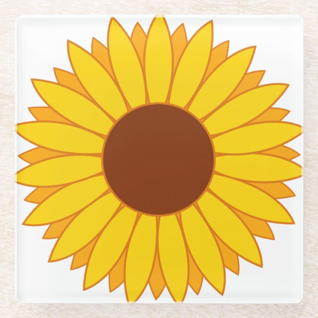 Dessous-de-verre En Verre Tournesol (Devant)