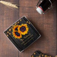 Tournesols rustiques grange bois lumières mariage