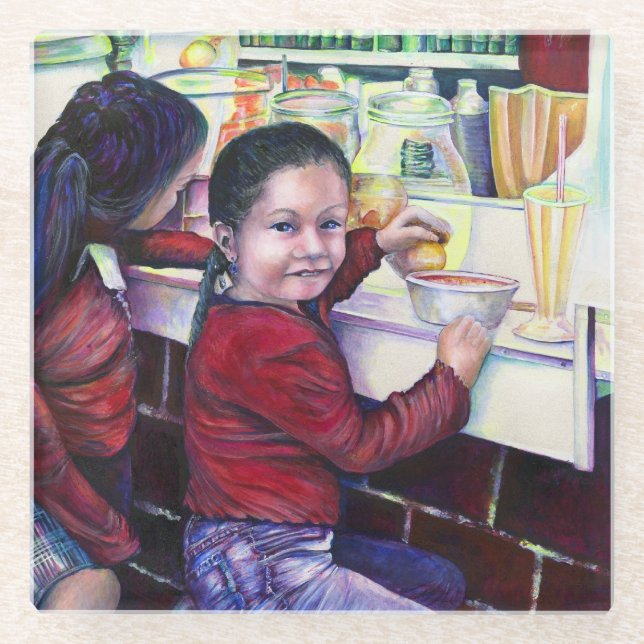 Dessous-de-verre En Verre Toutes les bonnes filles ont de la glace (Devant)