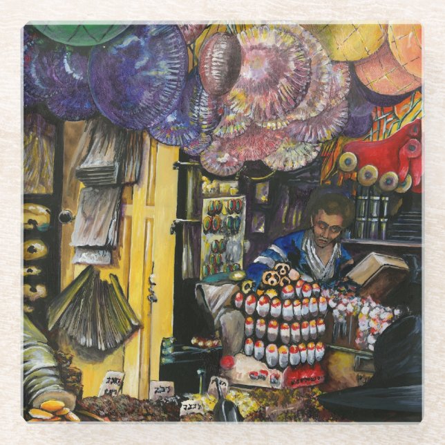 Dessous-de-verre En Verre Traditions du commerce ancien, Jérusalem (Devant)