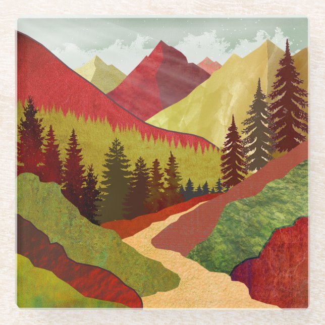 Dessous-de-verre En Verre Trail Vers Le Ciel (Devant)